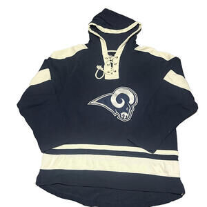 Los Angeles LA Rams Football OTS Hockey Style Jersey XXL 2XL Sewn Hoodie NFL